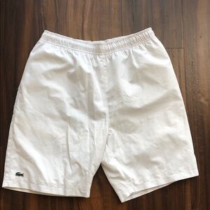 Like new Lacoste White Elastic Waist Athletic Shorts